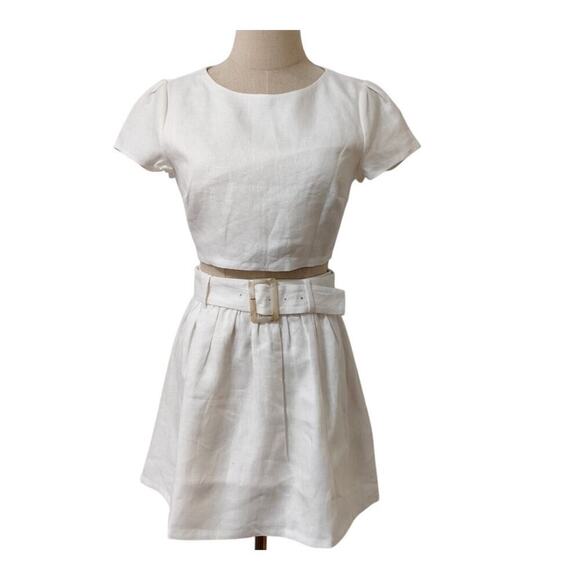 Reformation Niki Belted Linen Two Piece White New - Picture 5 of 9